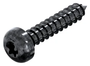 Hexalobular socket pan head tapping screw ISO 14585 C Steel Zinc plated black passivated