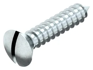 Slotted raised countersunk head tapping screw DIN 7973 C Steel Zinc plated