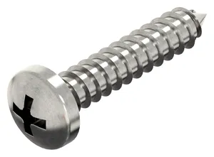 Cross recessed pan head tapping screw with flat end DIN 7981 F-H Steel Zinc plated