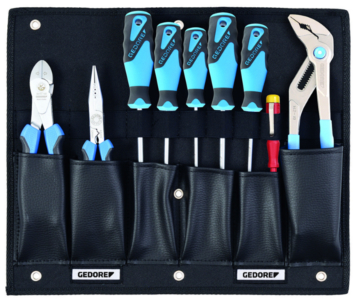 Gedore 1100 W-001 Kit d'assortiment de pinces et de tournevis dans la planche à outils 9 pièces