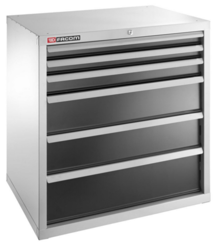 Facom Drawer Cabinet with 6 Drawers 585kg Black/Gray 680 x 980 x 1000mm