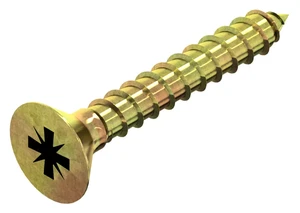 Cross recessed countersunk head screw for chipboard Steel Zinc plated yellow passivated