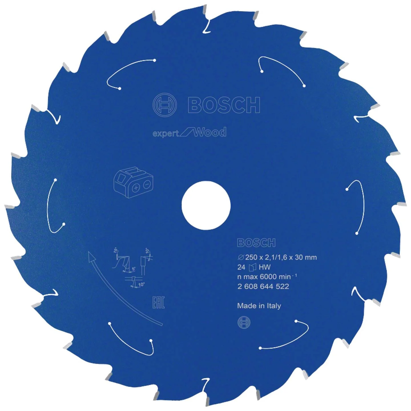 Bosch Expert for Wood circular saw blade for cordless saws 254x2,1/1,6x30 T48