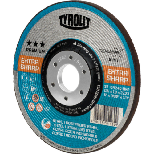 Tyrolit Premium*** Grinding disc for angle grinders 27E 230x7x22,23 CA24Q-BFP CERABOND-X