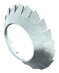 Countersunk serrated lock washer with external teeth DIN 6798 V Spring steel Zinc plated