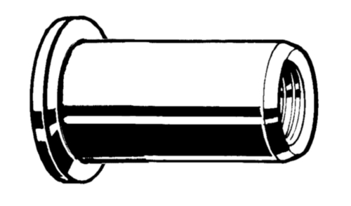 Blindklinkmoer open, cilinderkop, ronde gladde schacht Roestvaststaal (RVS) A4