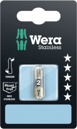 Wera 3855/1 TS SB Pozidriv Screwdriver Bit PZ1 1/4" Hex 25mm