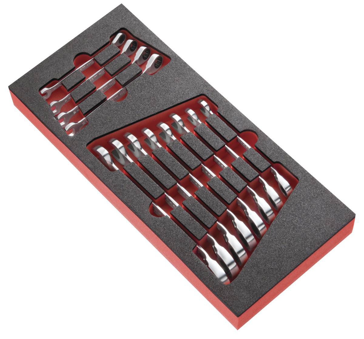 Facom Tool Tray for MODM.467JU12 Ratchet Combination Wrench Set Foam Black/Red 188 x 418 x 45mm