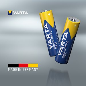 VARTA Industrial Pro, Alkaline Battery, AA, Mignon, LR6, 1,5V, 4-pack, Made in Germany