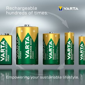 VARTA Recharge Accu Power AA 2100 mAh 4-pack (Pre-charged NiMH Accu, Mignon, rechargeable battery, ready to use)