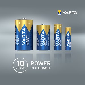 VARTA Longlife Power, Alkaline Battery, AA, Mignon, LR6, 1,5V, 4-pack, Made in Germany