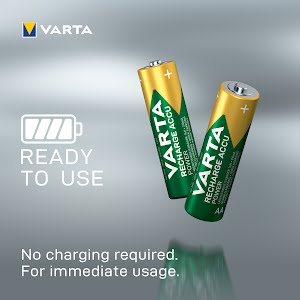 VARTA Recharge Accu Power AA 2400 mAh 4-pack (Pre-charged NiMH Accu, Mignon, rechargeable battery, ready to use)