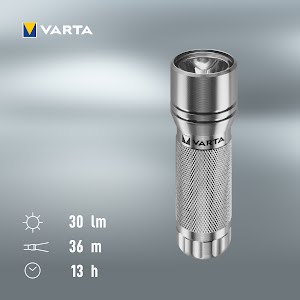 VARTA Premium Light F10 Flashlight incl. 3x Longlife Power AAA Flashlight Light Lamp Flashlight with aluminum housing for household, camping, fishing, garage, power failures, outdoor