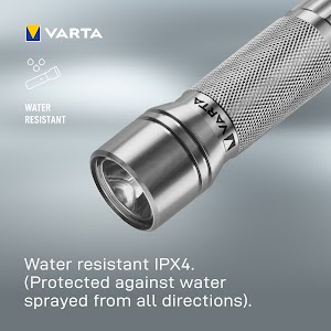 VARTA Premium Light F10 Flashlight incl. 3x Longlife Power AAA Flashlight Light Lamp Flashlight with aluminum housing for household, camping, fishing, garage, power failures, outdoor