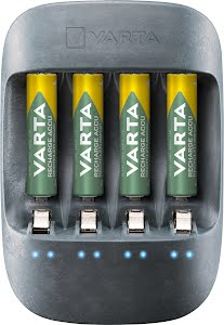 VARTA Eco charger AA & AAA (NiMH rechargeable batteries incl. AC adapter), 50% bioplastic, grey