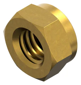 Prevailing torque type hexagon nut with non-metallic insert DIN 985 Brass CU2/CU3