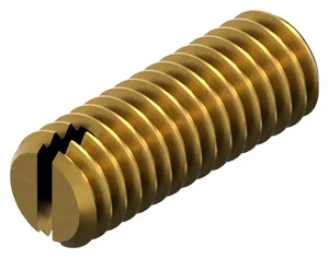 Slotted set screw with flat point DIN 551 Brass CU2/CU3