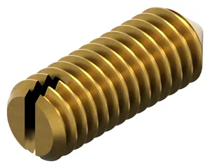 Slotted set screw with cone point DIN 553 Brass CU2/CU3