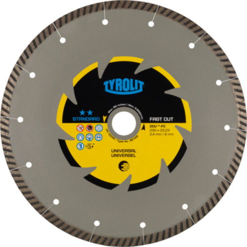 Tyrolit Diamond cutting disc Concrete;Universal;Cellular concrete;Roof tiles C3R 230X2,4X22,23