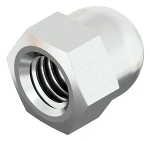 Hexagon domed cap nut, high type, turned DIN 1587 Messing CU2/CU3 Verchromt gedreht