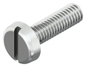 Slotted pan head screw DIN 85 Brass CU2/CU3 Nickel plated