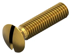 Slotted raised countersunk head screw ISO 2010 Brass CU2/CU3 Nickel plated