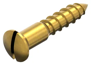 Slotted raised countersunk head wood screw DIN 95 Brass CU2/CU3