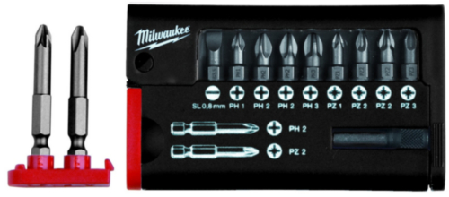 Juego de Puntas de Impacto Milwaukee Schokwave SL/PH/PZ en Caja Magnética 12 Piezas