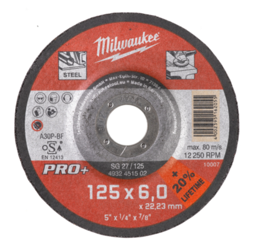 Disco de lixa Milwaukee SG27 125 x 6mm