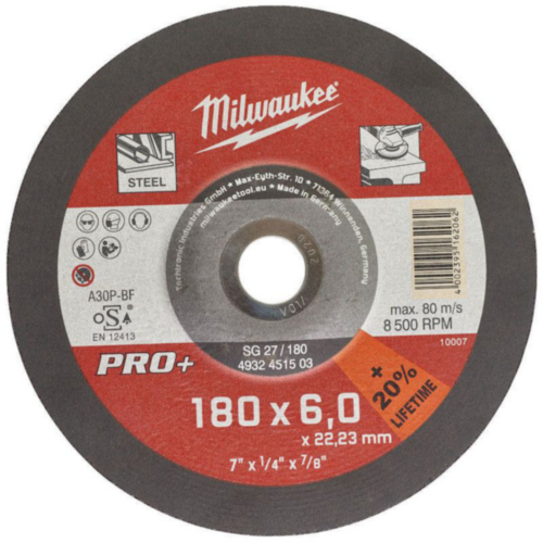 Disco de amolar Milwaukee SG27 180 x 6mm