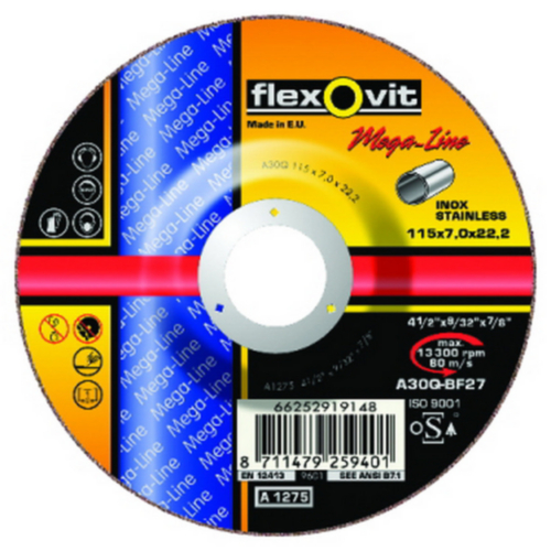 Flexovit Slefuire disc A30Q 115X7X22,23 T27