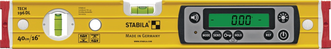 Stabila Elektronische waterpas TECH 196 DL 40 cm aluminium geel