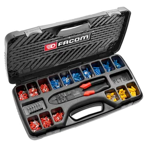 Facom General Electricity Terminal Set 20 Compartments Black