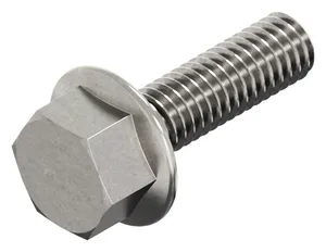 Hexagon flange bolt with serrated flange, fully threaded DIN ≈6921 Stainless steel A2 70