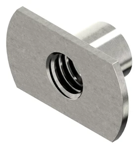 Weld nut with smooth flange Stainless steel A2