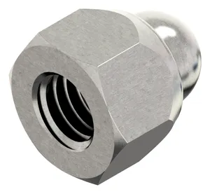 Prevailing torque type hexagon domed cap nut with non-metallic insert DIN 986 Stainless steel A2