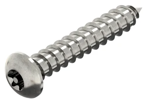 SECURITY Hexalobular socket button head tapping screw with pin Stainless steel A2