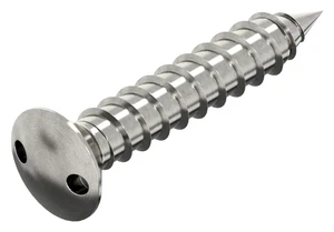 SECURITY Raised countersunk head tapping screw with 2 holes Stainless steel A2