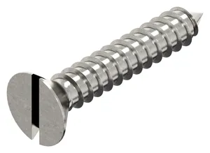 Slotted countersunk head tapping screw DIN 7972 C Stainless steel A2