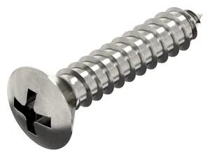 Cross recessed raised countersunk head tapping screw DIN 7983 C-H Stainless steel A2