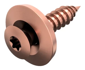 Woodscrew with washer hexalobular Stainless steel A2 Copper plated ring ø=15mm