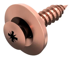 Woodscrew with washer Pozidriv Stainless steel A2 Copper plated ring ø=20mm