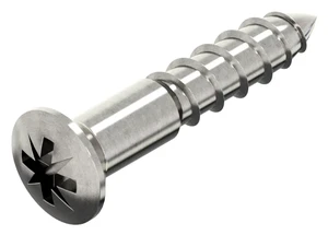 Cross recessed raised countersunk head timber screw with CE marking Pozidriv DIN 7995-Z Stal nierdzewna A2