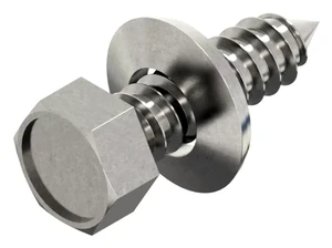 Cladding screw with sealing washer 16mm  Stainless steel A2 cone point