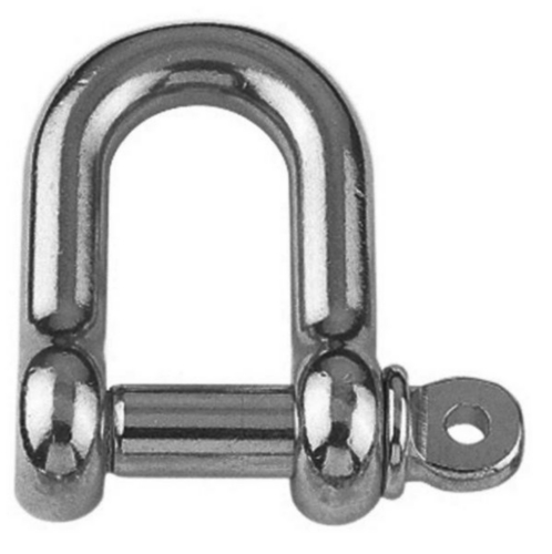 Straight D-Shackle Short Stainless Steel A4