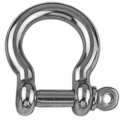 Bow (anchor) shackle with screw collar pin, Stainless steel A4