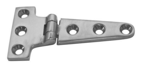Door hinge, a-symmetrical T-strap Rostfreistahl A4