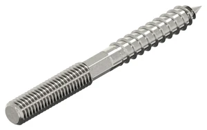 Dowel screw with hexagonal shank, Stainless steel A4