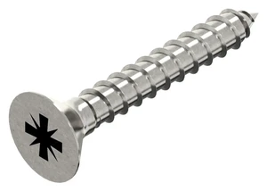 Cross recessed countersunk head screw for chipboard Pozidriv Stainless steel A4 3X12MM