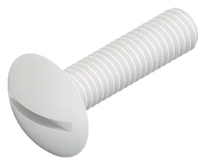 Slotted mushroom head screw, fully threaded NF ≈E25-129 Plastic Polyamide (nylon) 6.6 M6X20